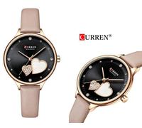 Orologio Da Polso Curren Donna Analogico Quarzo Moderno Fashion Marrone Cuore