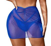 Orologio da polso da donna a forma di rana Sheer Mesh Cover Up Shorts Beach Cover Up Beach Solid Sheer Mesh Cover Up Short Rock Design Tank Top, Blu, XXXL