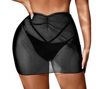 Orologio da polso da donna a forma di rana Sheer Mesh Cover Up Shorts Beach Cover Up Beach Solid Sheer Mesh Cover Up Short Rock Design Tank Top, Nero , XL