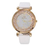 Orologio da polso da donna, al quarzo, in acciaio inossidabile, con luce, bianco, misura unica