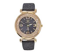 Orologio da polso da donna, al quarzo, in acciaio inossidabile, con luce, Nero , misura unica