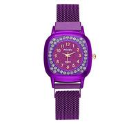 Orologio da polso da donna, analogico, in acciaio inox, casual, al quarzo, Viola, misura unica, Bracciale