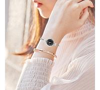 Orologio da polso da donna, analogico, rotondo, in lega, con cinturino in lega