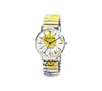 Excellanc Orologio da donna con cinturino in acciaio inox, Ø 36 mm, motivo colorato, stampa analogico, al quarzo, 1700060, Bianco/giallo, Bracciale