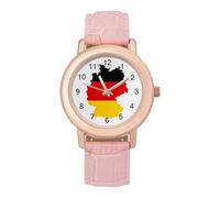 Orologio da polso da donna, con bandiera della Germania occidentale, alla moda, cinturino morbido, regalo per compleanni, San Valentino