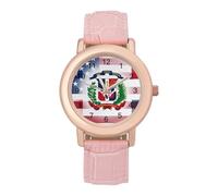 Orologio da polso da donna con bandiera della Repubblica Dominicana degli Stati Uniti, alla moda, con cinturino morbido, regalo per compleanni, San Valentino