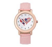 Orologio da polso da donna con bandiera della Repubblica Dominicana degli Stati Uniti, facile da leggere, sottile, al quarzo, stile casual