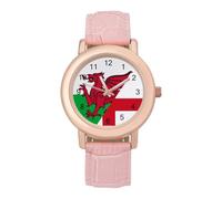 Orologio da polso da donna con bandiera dell'Inghilterra e Galles, cinturino morbido, regalo per compleanni, San Valentino