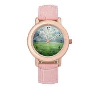 Orologio da polso da donna con croce religiosa cristiana, luce di Dio, analogico, al quarzo, cinturino in pelle, Stile:, regular, Cinturino