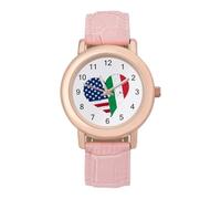 Orologio da polso da donna con cuore italiano americano personalizzato moda cinturino morbido regali per compleanni San Valentino