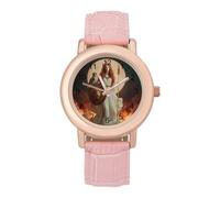 Orologio da polso da donna con dea della Grecia e luna, alla moda, con cinturino morbido, regalo per compleanni, San Valentino