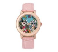 Orologio da polso da donna con gatto da discoteca che canta, alla moda, morbido, regalo per compleanni, San Valentino, Stile:, regular, MHXYZHW