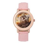 Orologio da polso da donna con tempio del Partenone al tramonto, cinturino morbido, regalo per compleanni, San Valentino, Stile:, regular, MHXYZHW
