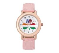 Orologio da polso da donna con trifoglio irlandese italiano americano personalizzato moda cinturino morbido regali per compleanni San Valentino