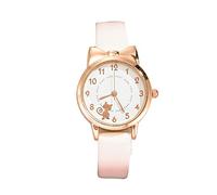 Orologio da polso da donna coreano, casual, al quarzo, alla moda, con gatto bianco, bianco, misura unica