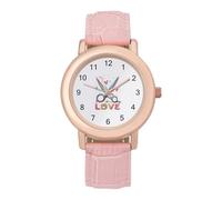 Orologio da polso da donna, elegante, con forbici, barbiere, parrucchiere, orologio analogico al quarzo, cinturino in pelle, Stile:, regular, Cinturino