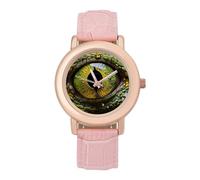 Orologio da polso da donna, elegante, con occhi di lucertola, analogico, al quarzo, cinturino in pelle, Stile:, regular, Cinturino