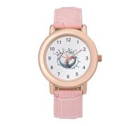 Orologio da polso da donna, elegante, con stampa baseball, analogico, al quarzo, cinturino in pelle, Stile:, regular, Cinturino