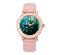 Orologio da polso da donna, elegante, con stampa pianoforte, analogico, al quarzo, cinturino in pelle, Stile:, regular, Cinturino