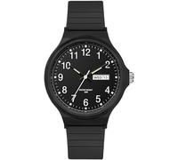 Orologio da polso da donna, impermeabile, bianco, da donna, facile da leggere, con secondo calendario, giorno, data, lancetta analogica, al quarzo, luminoso, colorato, design minimalista, nero,