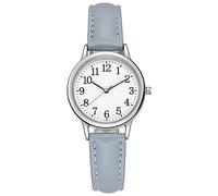 Orologio da polso da donna, in pelle, elegante, al quarzo, alla moda, con cinturino, Blu, misura unica, Cinturino