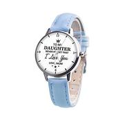 Orologio da polso da donna, in pelle minimalista al quarzo, con scritta to My Daughter Never Forget That I Love You Print Letter