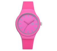 Orologio da polso da donna in silicone con cinturino in tinta unita, stile casual, alla moda, orologio da donna, Rosa acceso, misura unica