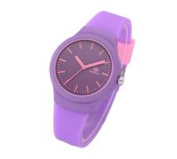 Orologio da polso da donna in silicone con cinturino in tinta unita, stile casual, orologio da polso alla moda da uomo in pelle, Viola, misura unica