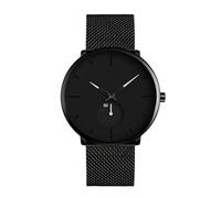 Orologio da polso da uomo, al quarzo, cinturino in rete, quadrante nero popolare, alla moda, da donna, D, misura unica, Bracciale
