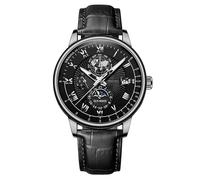 Orologio da polso da uomo, analogico, al quarzo, in pelle, casual, classico, rettangolare, da uomo