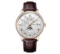 Orologio da polso da uomo, analogico, al quarzo, in pelle, casual, classico, rettangolare, da uomo