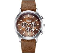 Orologio da polso da uomo, analogico, esclusivo, alla moda, casual, elegante, formale, lavoro, gioventù, calendario, in acciaio inox, cinturino in pelle con fibbia regolabile, chiusura di sicurezza