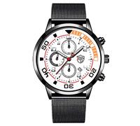 Orologio da polso da uomo, casual, in acciaio inox, analogico, al quarzo, da uomo, business, data, casual, orologio intelligente per bambini (D #2, taglia unica)