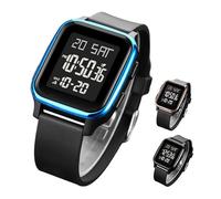 Orologio Da Polso Da Uomo Cinturino Regolabile | Orologio Da Polso Digitale Per Uomini E Donne | Per Compleanno Natale Capodanno Scorri Viaggi D'affari Padre Marito Moglie Fidanzata, blu, Vedi la