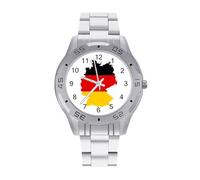 Orologio da polso da uomo con bandiera della Germania occidentale, alla moda, in acciaio inox, facile da leggere