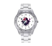 Orologio da polso da uomo con teschio pirata, in acciaio inox, analogico, al quarzo, per affari, Stile:, regular, Bracciale