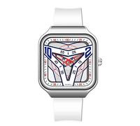 Orologio da polso da uomo e da donna, creativo, alla moda, con cinturino in silicone, quadrato, orologio sportivo con quadrante grande, impermeabile, per sport all'aria aperta, analogico al quarzo