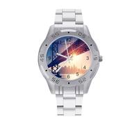 Orologio da polso da uomo illuminato con skyline di San Francisco, in acciaio inox, analogico, al quarzo, per affari, Stile:, regular, Bracciale