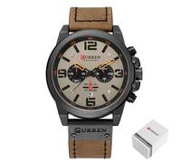 Orologio da polso da uomo orologio al quarzo cronografo da polso in pelle...