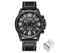 Orologio da polso da uomo orologio al quarzo cronografo da polso in pelle...