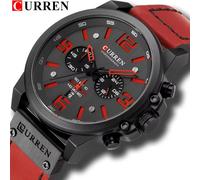 Orologio da polso da uomo orologio al quarzo cronografo da polso in pelle...