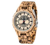 Orologio da polso da uomo, realizzato a mano, in legno, leggero, analogico, al quarzo, Nero e marrone 2, moderno