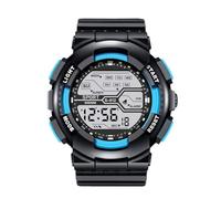 Orologio da polso da uomo, sportivo, alla moda, con display LCD, cronometro, data, in gomma, digitale, unisex, blu cielo, One Size