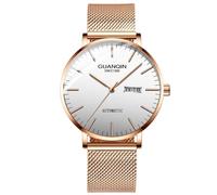 Orologio da polso da uomo, stile vintage, giapponese, automatico, automatico, meccanico, con zaffiro, calendario, settimanale, luminoso, impermeabile, in acciaio milanese o cinturino in vera pelle