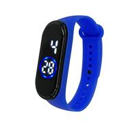Orologio da polso digitale 50 m, alla moda, in silicone, LED, sportivo, unisex, orologio da uomo, Blu, misura unica