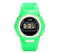 Orologio da polso digitale a LED, analogico, sportivo, elettronico, per bambini, per imparare a imparare, Verde, One Size