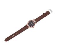 Orologio da Polso Donna in Cuoio con Quadrante a Numeri Classici Marrone | Cinturino Regolabile, Lettura Facile al Buio, Vetro e Acciaio Inox, per Festa e Appuntamenti