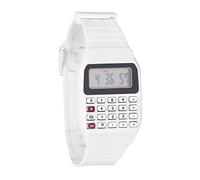 Orologio da polso elettronico in silicone, multi tempo, calcolatrice, per donne non vedenti, bianco, One Size