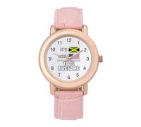 Orologio da polso giamaicano e americano, 100% fantastico, da donna, elegante, analogico, al quarzo, cinturino in pelle, Stile:, regular, Cinturino