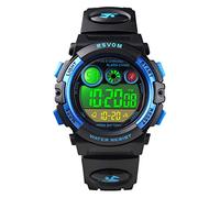 Orologio da polso, impermeabile da 5 ATM con 12/24H/sveglia/EL, elettronico, blu, per bambini e ragazzi da 5 anni, Compleanno/regali di Natale